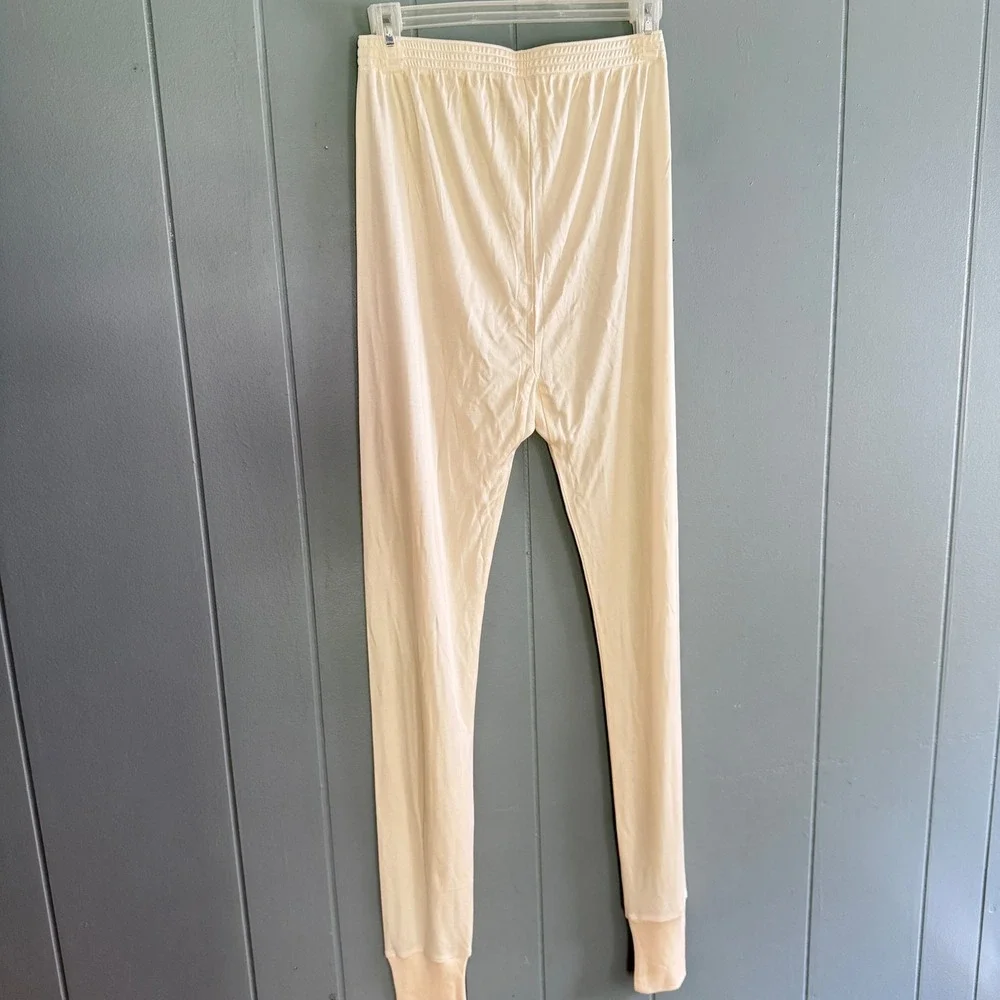 Lands‎ End Women M Cream 100% Silk Thermal Base Layer Long John Pants Gorpcore